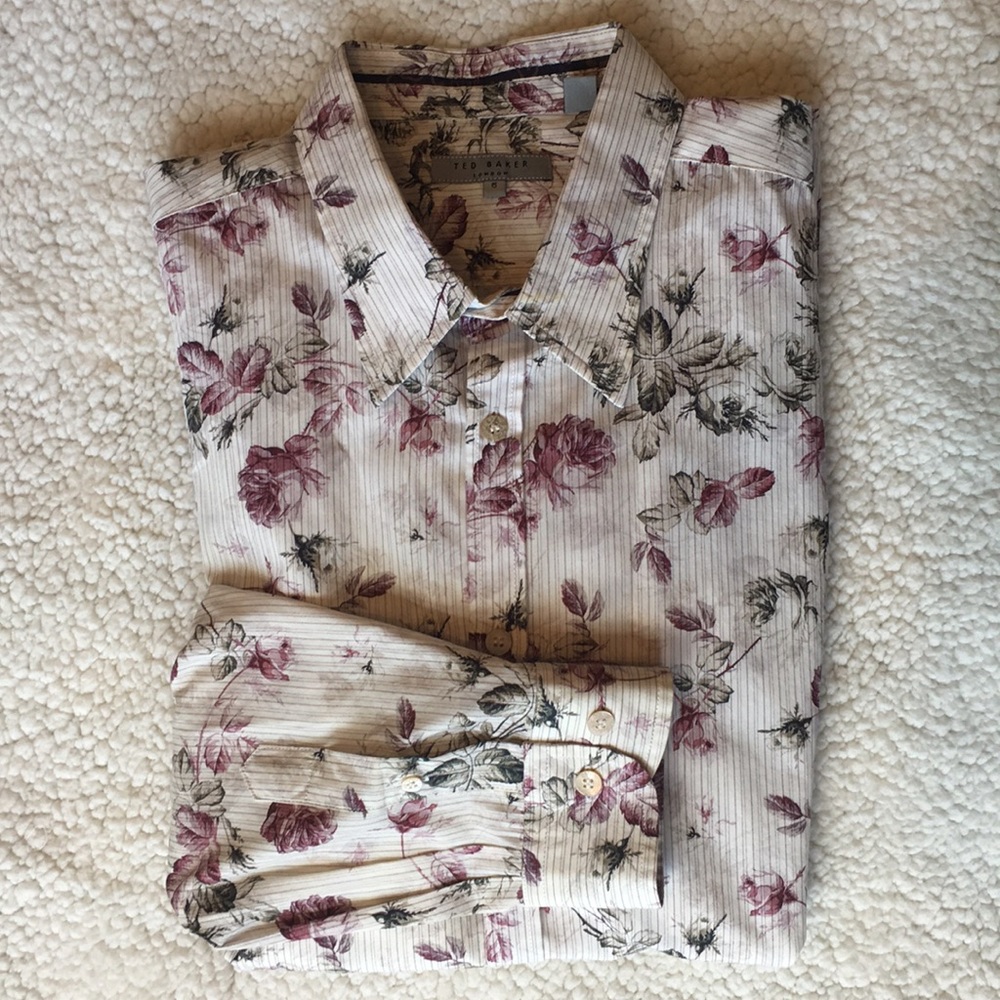 Ted Baker Floral and striped shirt size 5